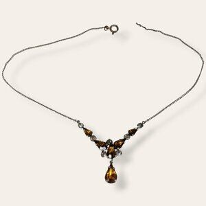 V. Dainty Orange Czech Glass Necklace (AS IS)